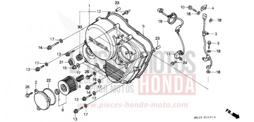 RIGHT CRANKCASE COVER XR600RN de 1992